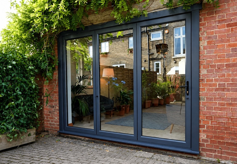 Mẫu cửa nhôm kính 3 cánh dành cho biệt thự